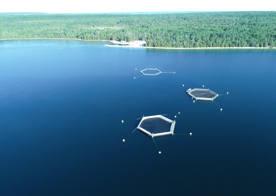 Overhead view of John O's fish farm.